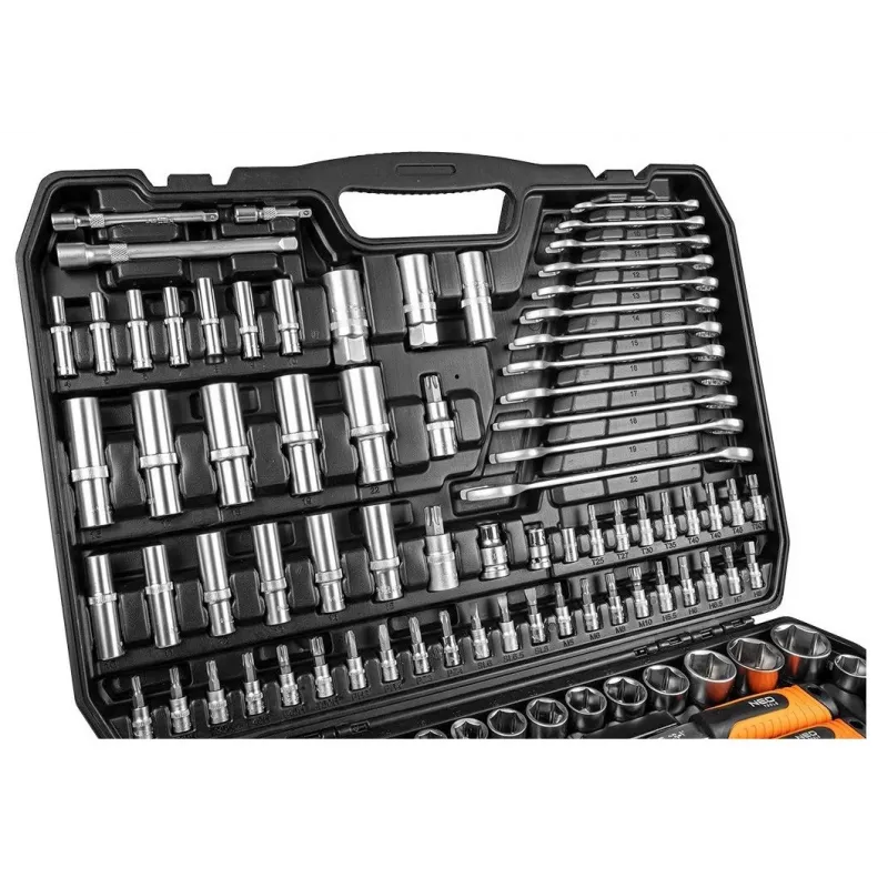 Neo Tools 10-218 Zestaw narzędzi, 300 elementów, 1/2, 3/8, 1/4 cala