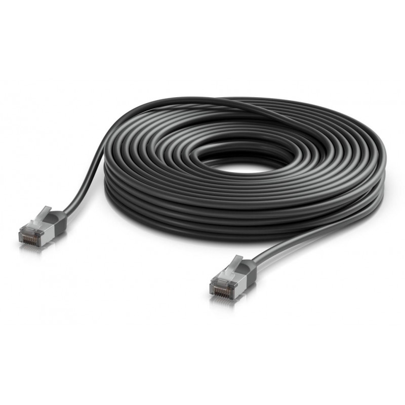 Kabel krosowy (patchcord) zewnętrzny Ubiquiti Cat6a F/UTP RJ45, 15 m, czarny