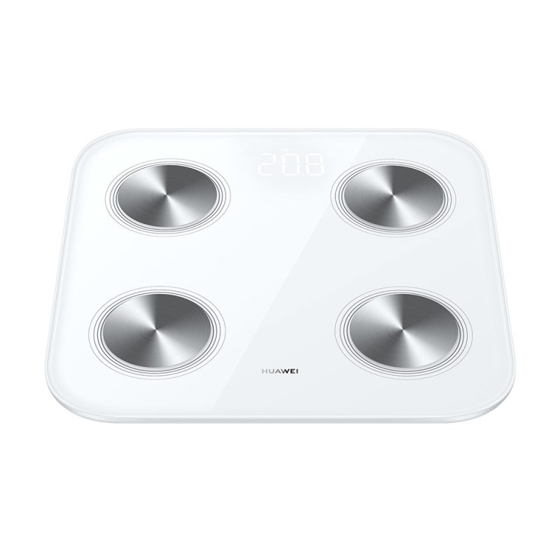 Huawei Scale 3 Bluetooth Edition biała / inteligentna waga osobista / szkło hartowane / WiFi i BT / do 150 kg / Android i iOS