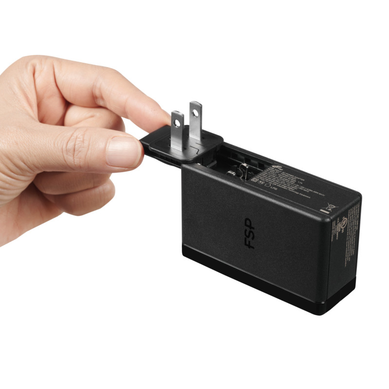 Zasilacz FSP 65W PD USB Type-C z wtyczką dwubolcową
