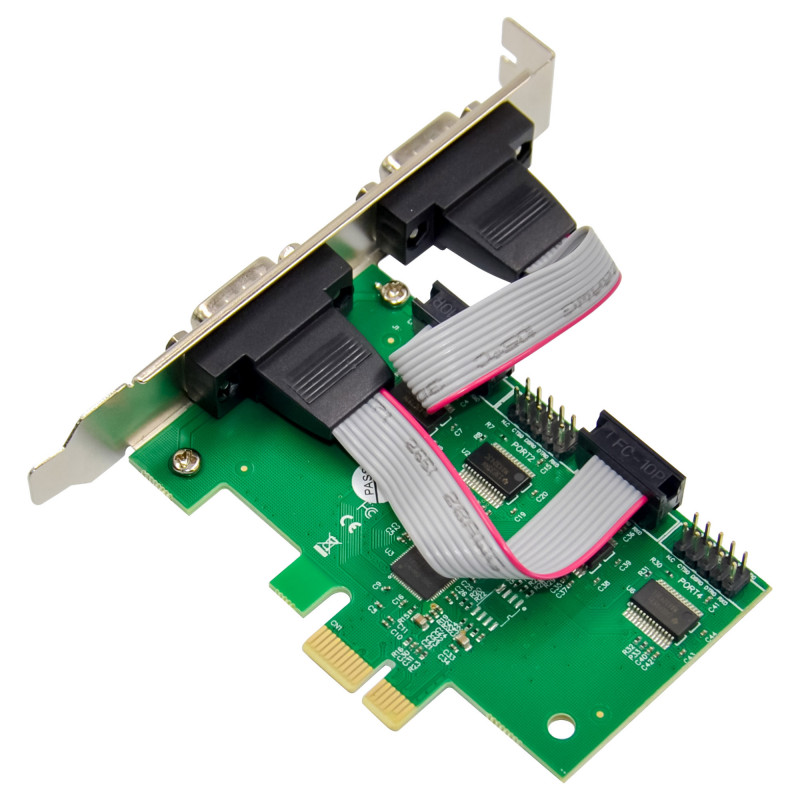 Karta interfejsu InLine® PCIe x1, 4x RS-232, niski profil