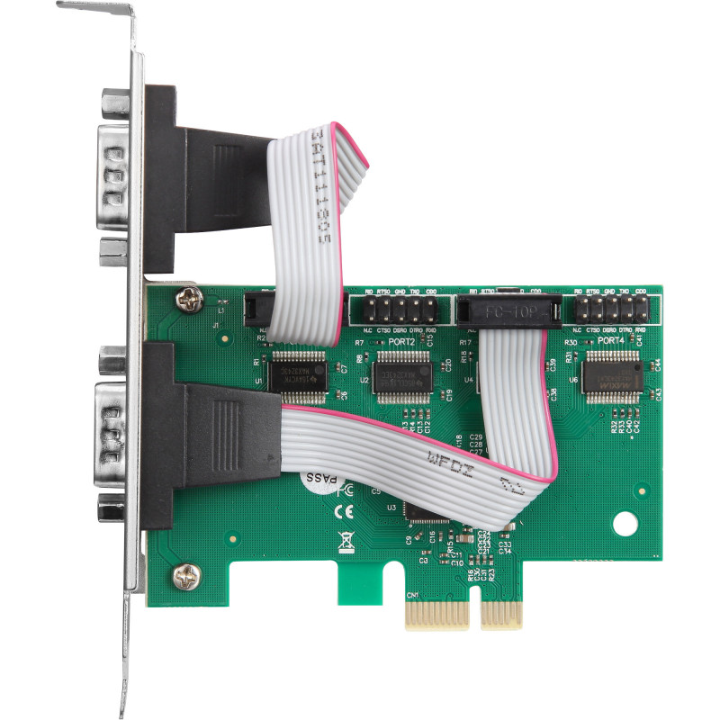 Karta interfejsu InLine® PCIe x1, 4x RS-232, niski profil