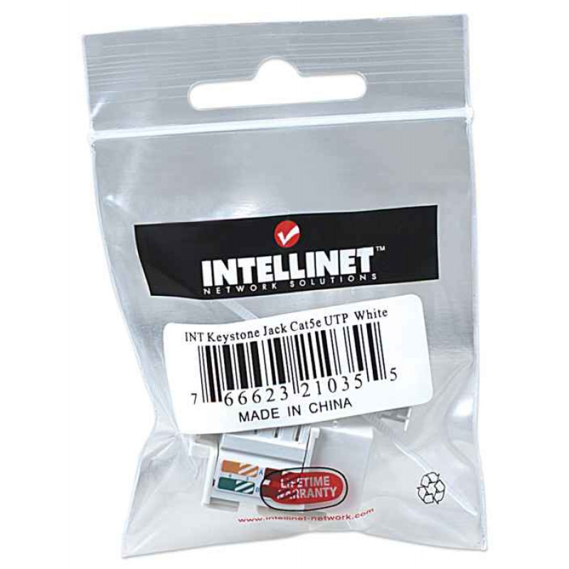Intellinet 210355 Moduł Keystone RJ45 UTP Cat5e, Punch-Down, biały
