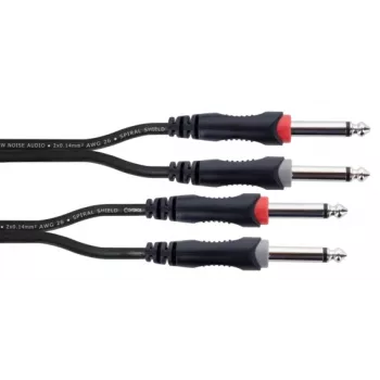 Cordial 14845 kabel audio jack [2x wtyki jack 6,3 mm (mono) - 2x wtyki jack 6,3 mm (mono)] 3 m czarny płaszcz PVC, przewód dwużyłowy