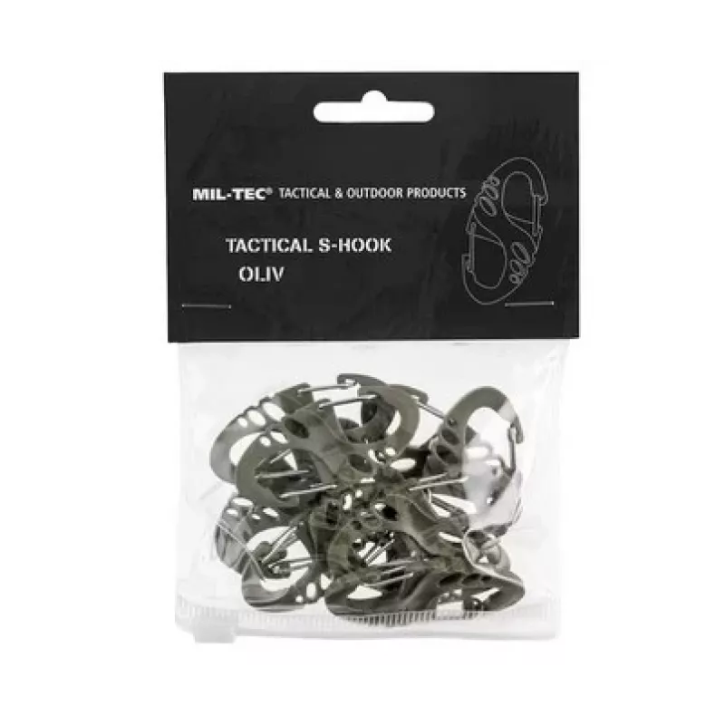 Zestaw karabińczyków Mil-Tec S-Hook – zielony