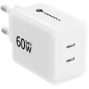 Ładowarka ścienna Forcell F-Energy GaN III Crystal Color VT-60 60W PD QC 4.0 2x USB-C biała + kabel