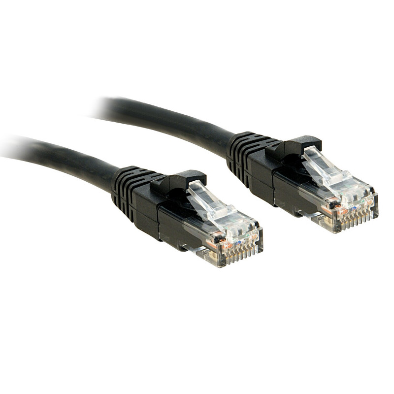 Kabel krosowy Lindy Cat6 U/UTP RJ45, 7,5 m, czarny