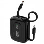Powerbank Dudao K32 22,5 W 10000 mAh z wbudowanym kablem USB-C/Lightning – czarny