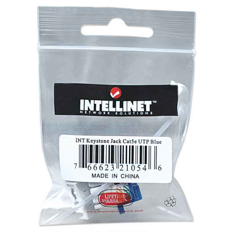 Intellinet 210546 Moduł Keystone RJ45 UTP Cat5e, Punch-Down, niebieski