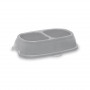 Miska dla zwierząt Stefanplast Break 13 0,2+0,2 l, 21x13x5 cm, szara/niebieska, wzór losowy