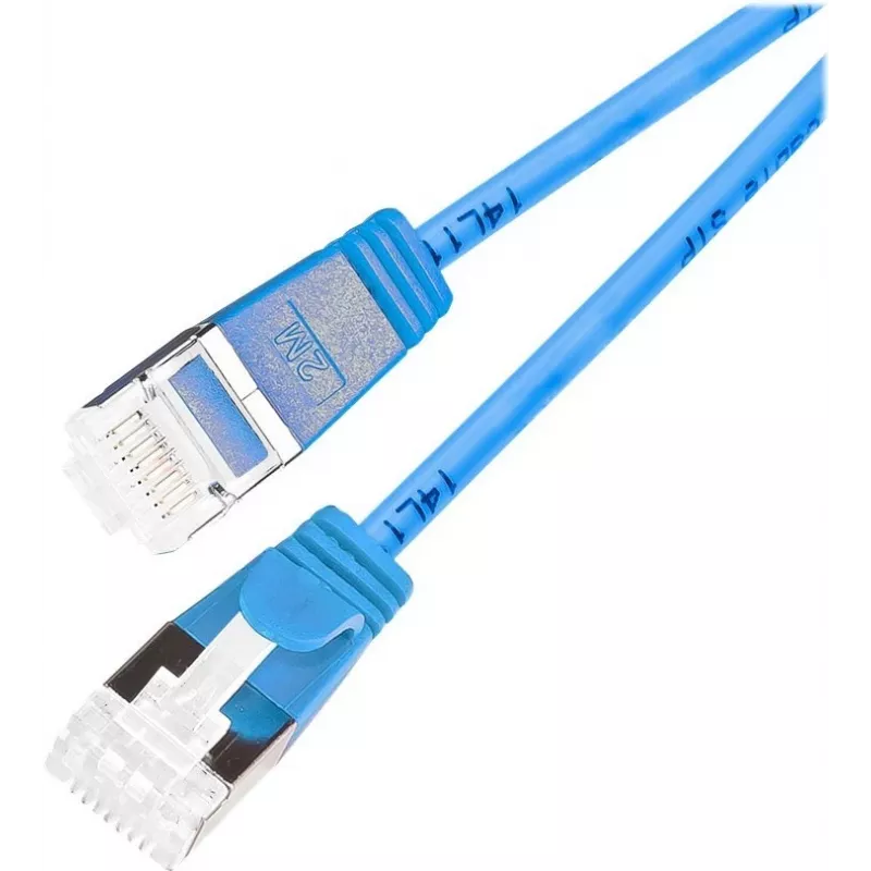 Kabel krosowy Wirewin Slim Cat6a U/FTP RJ45, 0,25 m, niebieski