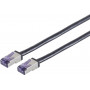 Kabel krosowy (patchcord) Shiverpeaks Cat6a S/FTP RJ45, 0,5 m, czarny