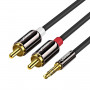 Kabel audio UGREEN AV116 RCA do AUX 3,5 mm 1 m – czarny
