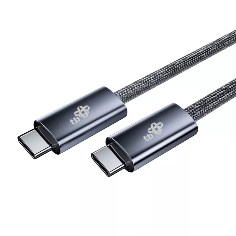Kabel TB pleciony USB 3.2 Gen 1 USB-C do USB-C, 1 m, 100 W, czarny