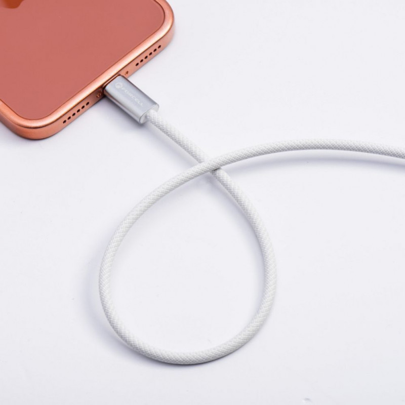Kabel USB Forcell USB-C do USB-C, 2 m, 240 W, biały