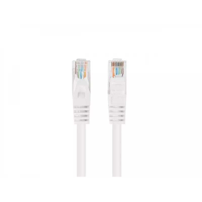 Kabel krosowy Lanberg Cat5e U/UTP RJ45, 0,25 m, biały, 10 szt.