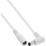 InLine® przedłużacz DC, wtyk kątowy, 5,5 x 2,1 mm, biały, 0,2 m