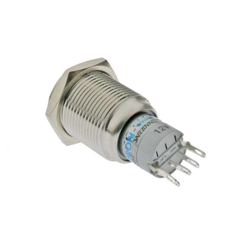 Lamptron wandaloodporny przycisk / przełącznik 16mm - Silverline - niebieski