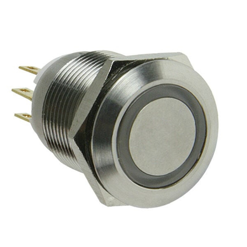 Lamptron wandaloodporny przycisk / przełącznik 16mm - Silverline - niebieski