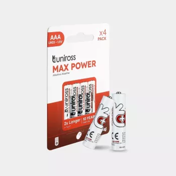 Baterie alkaliczne Uniross Max Power AAA / LR03 1300mAh, 4 szt.