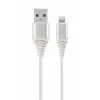 Kabel Gembird USB 2.0 – Lightning (8-pin) w oplocie tekstylnym, 2 m, biały
