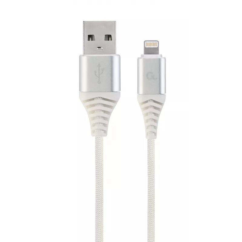 Kabel Gembird USB 2.0 – Lightning (8-pin) w oplocie tekstylnym, 2 m, biały