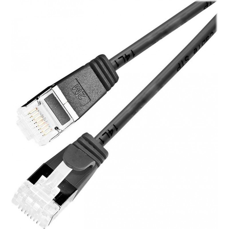 Wirewin Slim Cat6a U/FTP kabel krosowy (patchcord) RJ45, 3 m, czarny