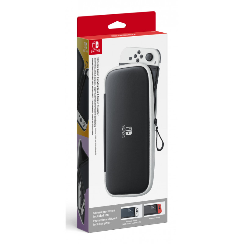 Etui i szkło ochronne do Nintendo Switch (czarny/biały)