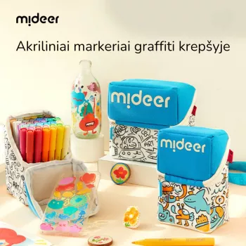 mideer Markery akrylowe z końcówką pędzelkową w etui, 60 kolorów
