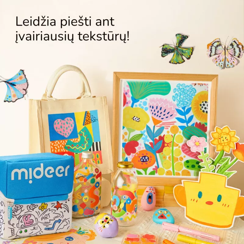 mideer Markery akrylowe z końcówką pędzelkową w etui, 60 kolorów