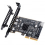Graugear G-PCI-E-20G wewnętrzna karta rozszerzeń USB 3.2 Gen2x2, Type-E Key A, PCIe Gen4, 20 Gbit/s – czarna