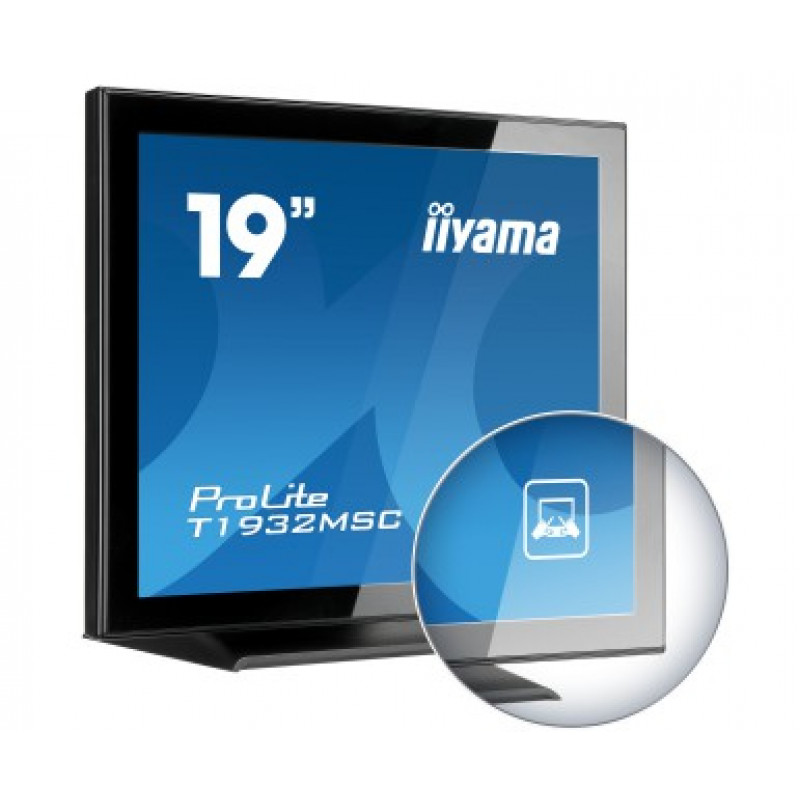 iiyama ProLite T1932MSC-B2X 19 inch (48,3 cm) monitor dotykowy pojemnościowy projekcyjny 10-punktowy, 5:4, 1280x1024, DVI, VGA, czarny