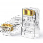 Wtyki modularne RJ45 Cat6 UGREEN (50 szt.) – przezroczyste ze złoconymi stykami