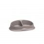 Stefanplast Podwójna miska Chic 0,25+0,25 l 27x17,5x7,2 cm jasnoszara