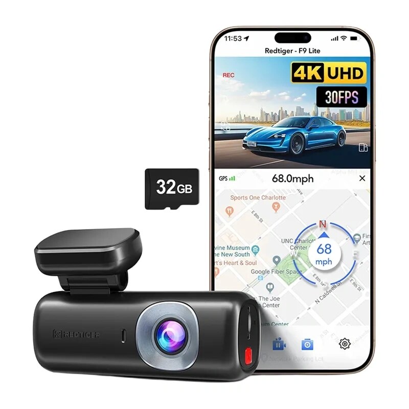 REDTIGER F9 Lite 4K Wideorejestrator, 32GB