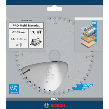 Bosch Tarcza pilarska wielomateriałowa 165 x 30/20 x 2,4 mm, 42 zęby (2608640519)