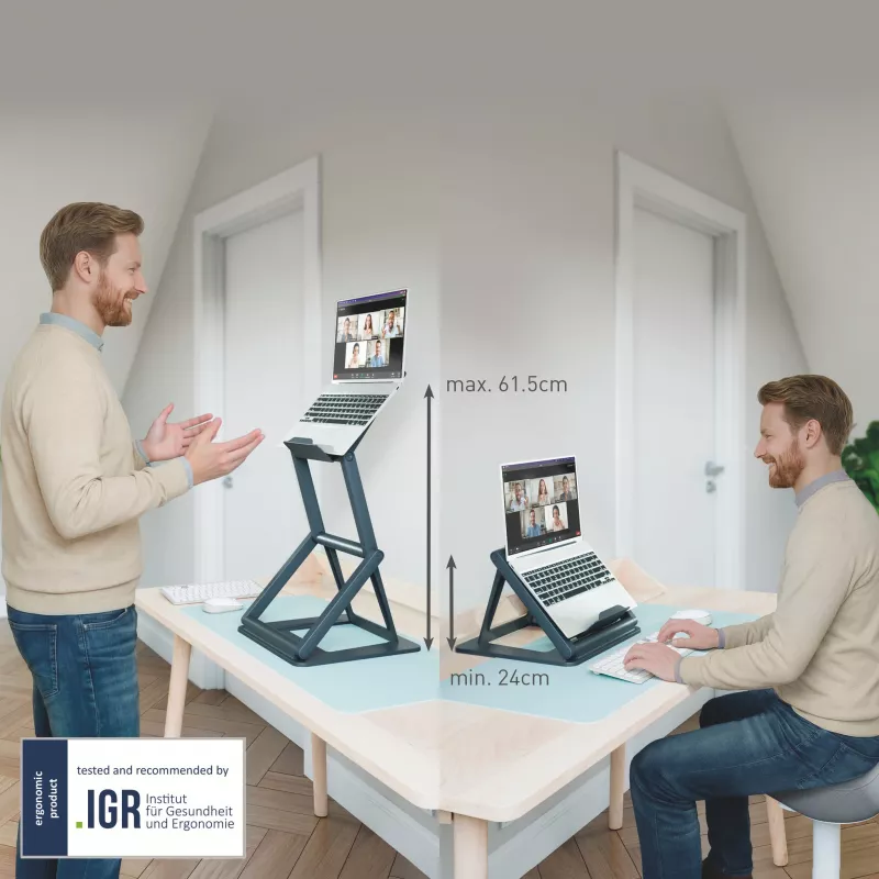 Leitz Ergo 2-in-1 Podstawka pod laptopa do pracy siedzącej i stojącej, czarna (65890089)
