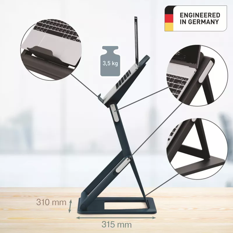 Leitz Ergo 2-in-1 Podstawka pod laptopa do pracy siedzącej i stojącej, czarna (65890089)