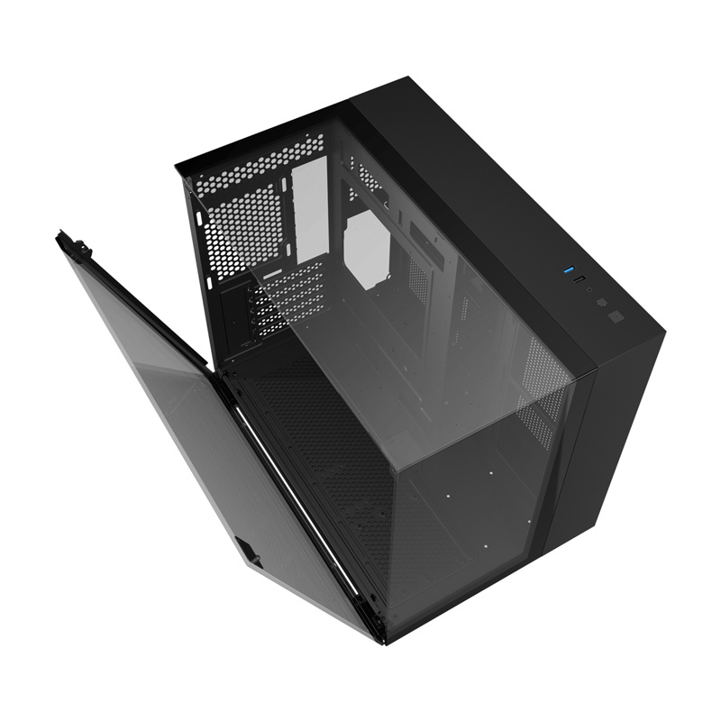 Obudowa komputerowa Darkflash TH285M Micro-ATX ze szkłem hartowanym, czarna