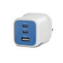 Ładowarka Targus HyperJuice Flex 65W GaN, 2x USB-C + 1x USB, Snorkel Blue (HJ1202BUEU)
