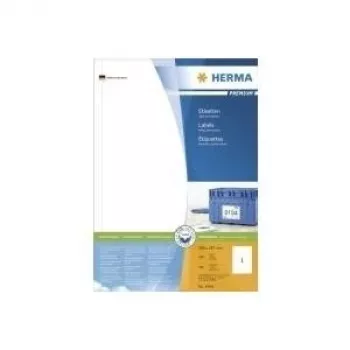 HERMA Premium – trwałe etykiety samoprzylepne z papieru matowego laminowanego – białe – 297 x 200 mm – 100 etykiet (100 arkuszy x 1)