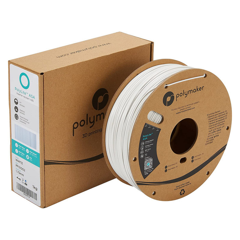 Polmask ASA Filament do drukarki 3D, 1,75 mm, 1 kg - Biały (PF01002)