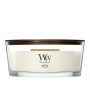 Świeca WoodWick White Teak Ellipse, 453,6 g