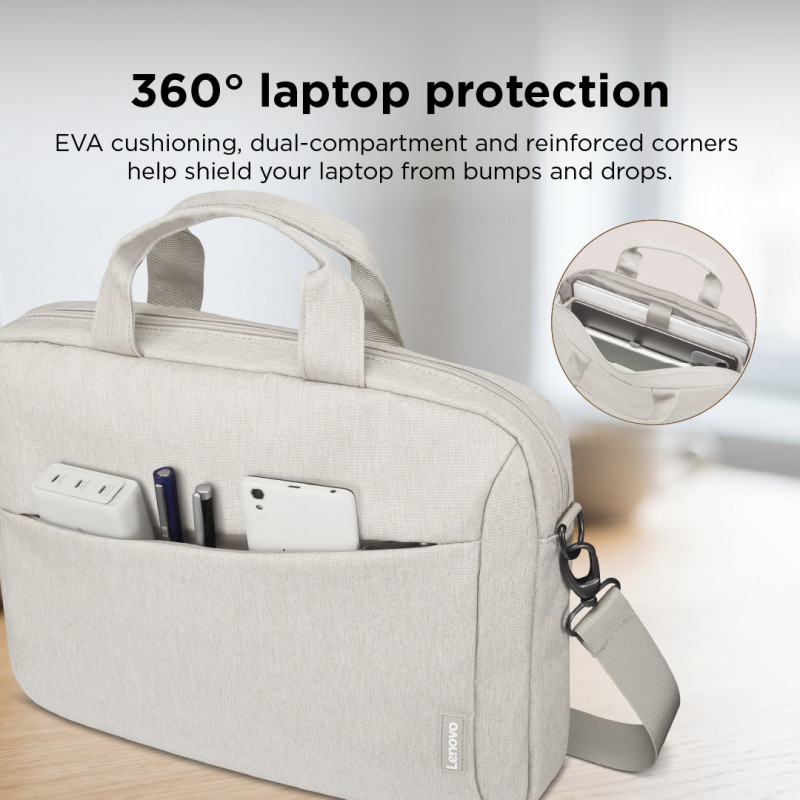 Torba na laptopa Lenovo T210 Topload do 16 inch, z paskiem na ramię, beżowa (GX41W44768)