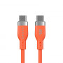 Kabel do ładowania Targus HyperJuice Flex USB-C – USB-C, silikonowy, USB 2.0, 1,5 m, pomarańczowy (HJ4011OGGL)