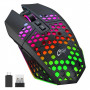 GameBox Mysz gamingowa RGB 2.4GHz bezprzewodowa ażurowa obudowa + ładowanie USB 1600 DPI czarny