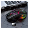 GameBox Mysz gamingowa RGB 2.4GHz bezprzewodowa ażurowa obudowa + ładowanie USB 1600 DPI czarny