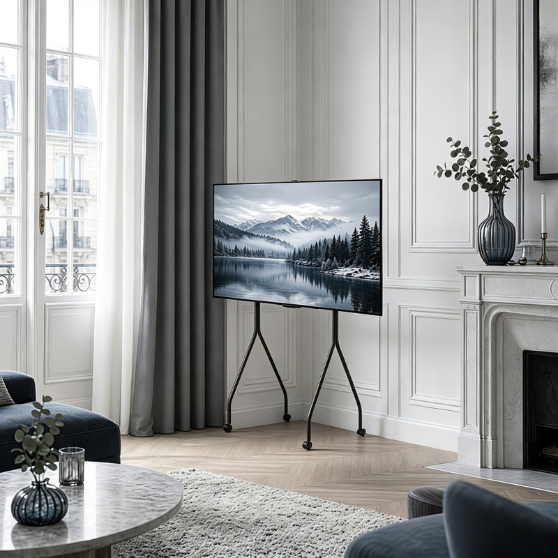 Uchwyt telewizyjny na kółkach Maclean MC-180 B, 37–80 inch, maks. 50 kg, VESA 600x400, czarny