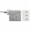 SHARGE Pixel 140 GaN Ładowarka, 140W, 3x USB-C, wyświetlacz matrycowy - biały