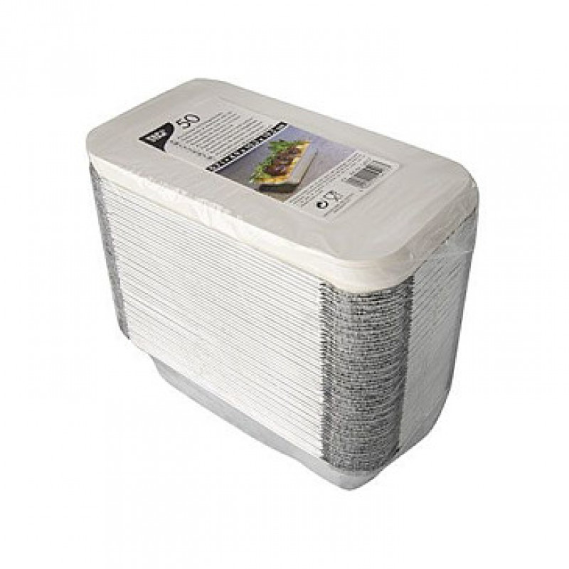 Tacki aluminiowe STARPAK z pokrywką 700 ml srebrne